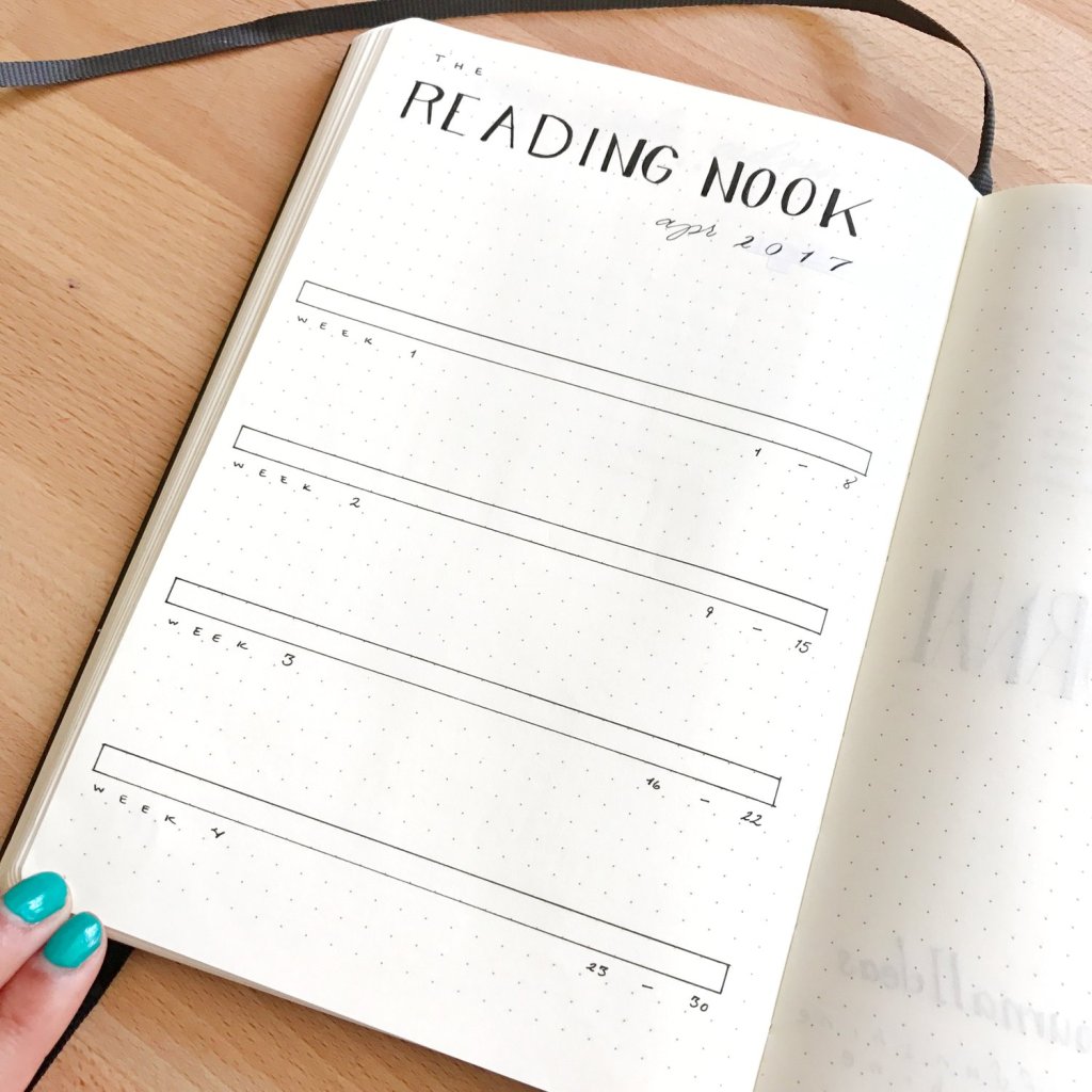 A notebook with a simple notation for title of books and information about the books read.